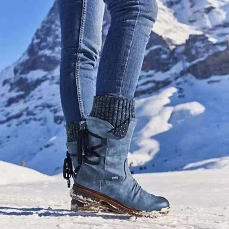 Womens New Waterproof Ladies Snow Winter Boots Warm Shoes Non slip Mid Calf Size