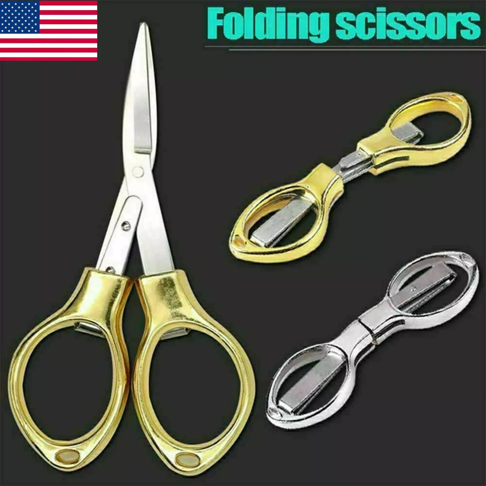 Stainless Steel Mini Folding Fishing Scissors Keychain Pocket Scissors  Cutter US