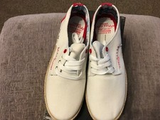 Firetrap Attack Canvas Pump/Deck White/Red UK 3 Women's/kids Shoes