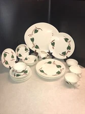 Set 21 vtg Blue Ridge Southern Potteries Stanhome Ivy/Berries Dishes + Bonus Cre