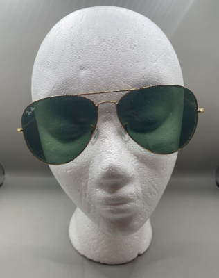 New Damaged Box 62mm Ray-Ban Aviator Gold Frames Green Lenses G-15 Lens RB3026 s-l400.jpg main image 3
