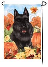 Schnauzer Falling Leaves Garden Flag