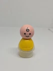 Vintage Fisher Price little people white baby 👶 with yellow bib