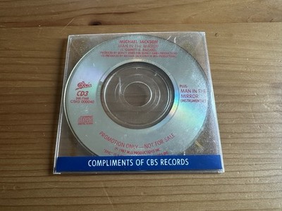 Michael Jackson Ultra Rare 3'' CBS USA Mini Promo CD Man In The Mirror UNOPENED