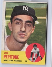 1963 Topps Joe Pepitone #183 - Ex+ - S5984