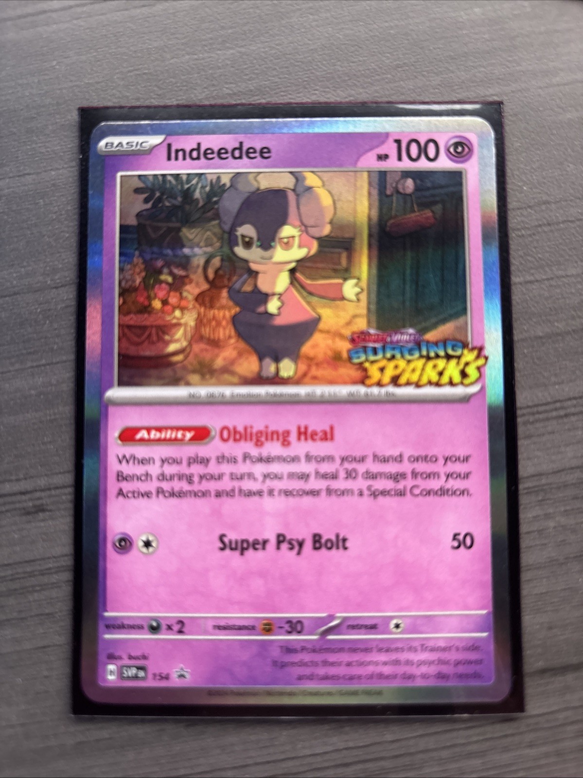 Indeedee - 154 (Staff) 154 Sv: Scarlet & Violet Promo Cards Holo