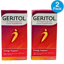 Geritol B-Vitamins & Iron Liquid Supplement 12 fl oz – 2 Pack – New EXP 03/2026