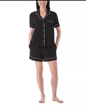 Member's Mark 2-Piece Pj Set Ladies Notch Collar Pajama Set Size XL Black NEW