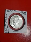 1960 .90% Silver Benjamin Franklin Half Dollar Protection 2x2 Mint State Coin.