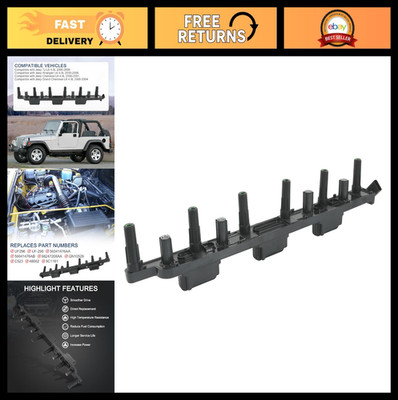 Set of 6 Ignition Coils for Jeep Cherokee, Grand Cherokee, Wrangler TJ L6 4.0L