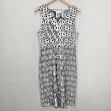 Habitat Midi Dress Womens L Sleeveless Tank Artsy Textured Casual Resort Travel