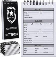 Teling 12 Packs Public Safety Police Field Interview Notebook Report as shown 