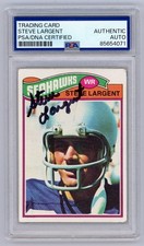 Steve Largent Signed Auto 1977 Topps Rookie Rc Card PSA NFL HOF Seattle Seahawks