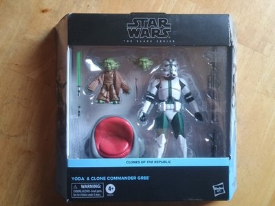 Star wars The Black Series Jedi Master Yoda & Clone Commander Gree.
