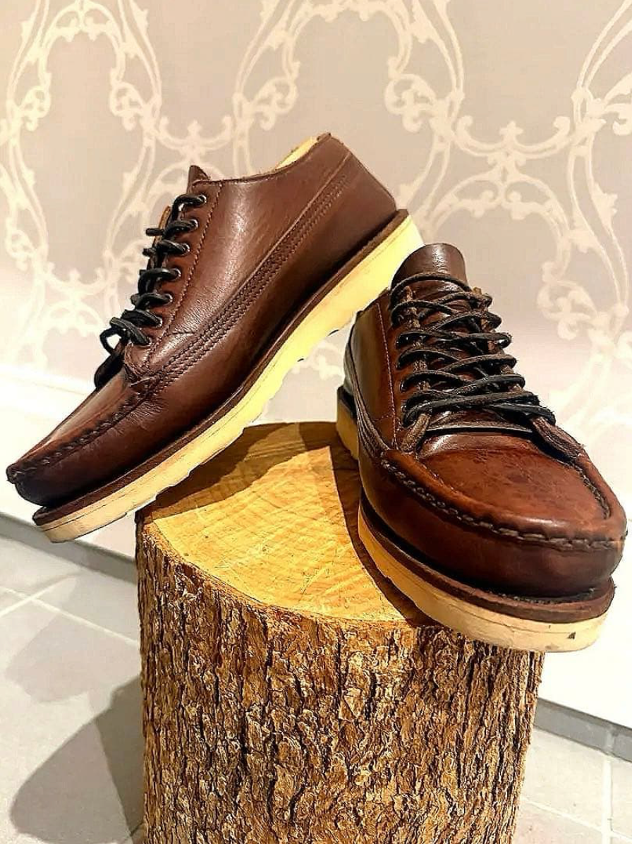 靴 RUSSEL MOCASSIN KNOCK ABOUT Russell Moccasin Leather Shoes Knockabout 8D Men's White Sole USA