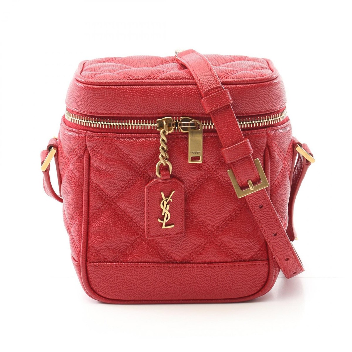 SAINT LAURENT PARIS 80'S Crossbody Shoulder Bag 649779 leather Red
