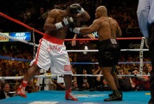 Danny Williams white trunks and Mike Tyson black trunks fights eac 2004 Photo 26