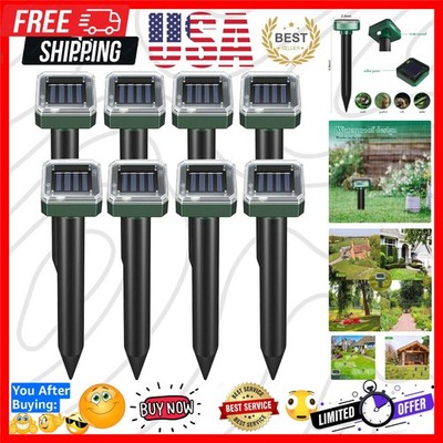 Mole Repellent Solar Powered, 8 Pack Waterproof Ultrasonic Gopher Vole Repell...