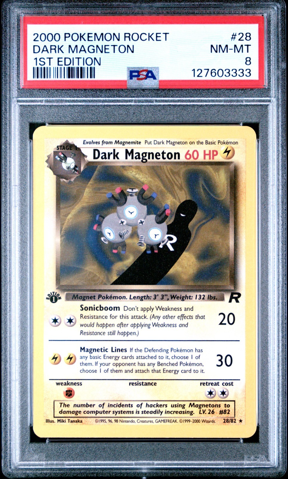 DARK MAGNETON Pokémon Team Rocket 1st Edition 28/82 - PSA 8 -333