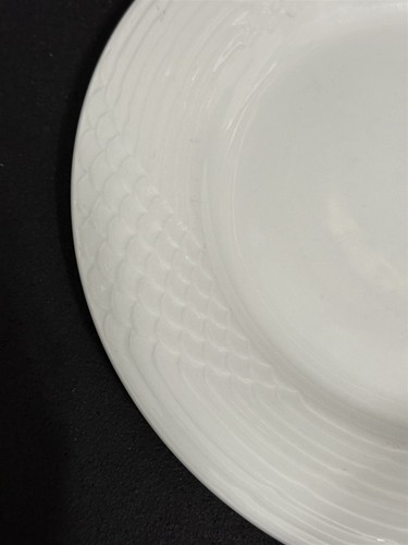 Dinner Plate Palace Solitas By Lynn's Fine China White Raised Scale Rim - Picture 3 of 6