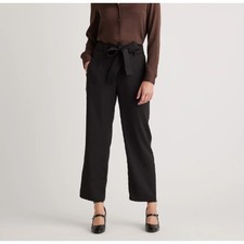 QUINCE Stretch Crepe Paperbag Pants Black Sz 2 {F19}