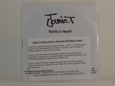 JAMIE T. EMILY'S HEART (H1) 1 Track Promo CD Single including White Sleeve VIRGI