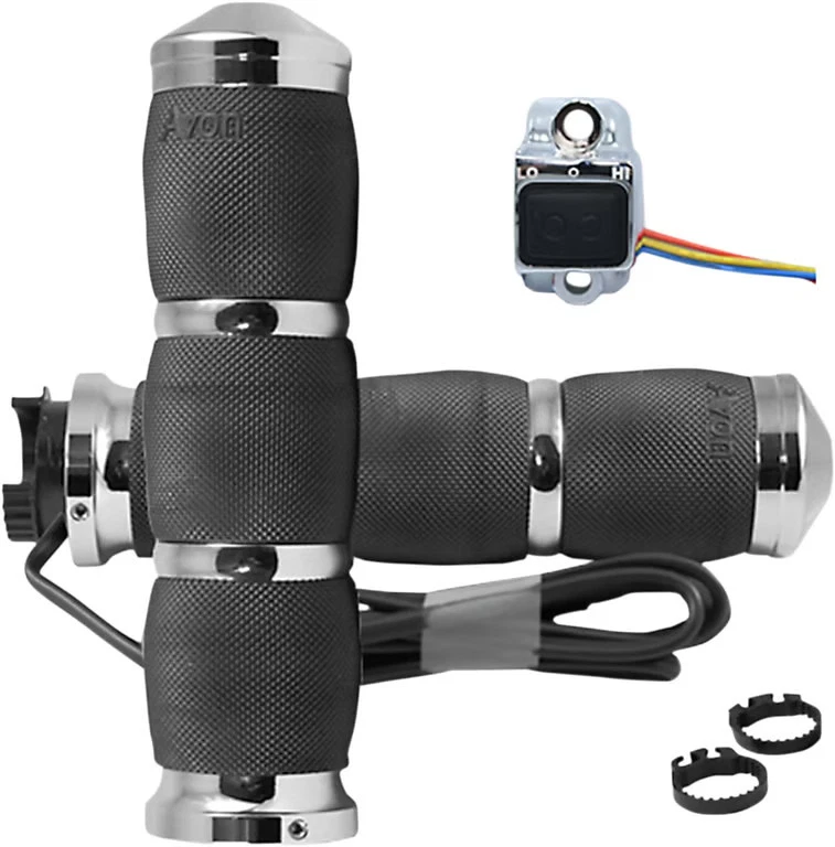 Empuñaduras térmicas con amortiguación de aire Avon - Cromo motocicleta bicicleta de calle MT-AIR-90-CH-HT Foto 3 de 4