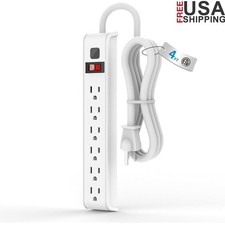 6 Outlet Surge Protector Power Strip W/ Mount Overload Short Circuit Safety New
