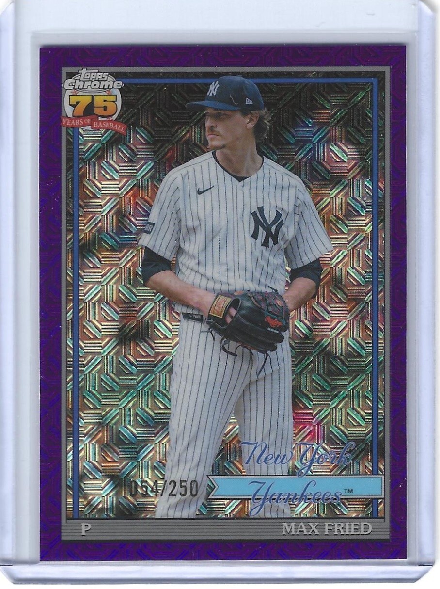 Max Fried 2026 Topps Update 1991 Chrome Silver Pack Purple Mojo Refractor /250