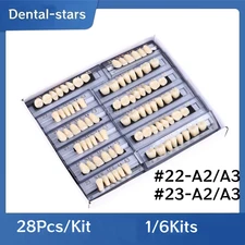 28xDental Composite Resin Denture Shade Teeth False Teeth A2 A3 Full Set #22 23