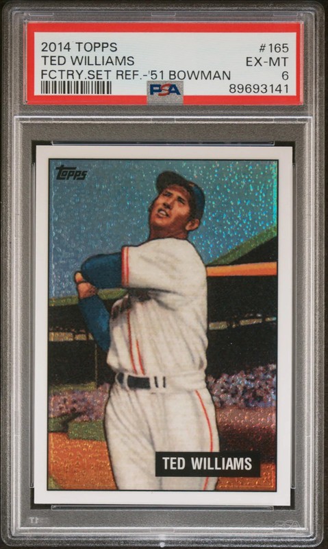 2014 Topps Factory Refractors Ted Williams #165 Refractor '51 Bowman PSA 6