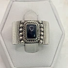 STUNNING .925 Vintage Sterling Silver Estate Ring Size 8.25 with Black Stone