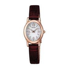 SEIKO Seiko Selection SWFA148 White Dial Solar Women's Watch Oval SS Leather