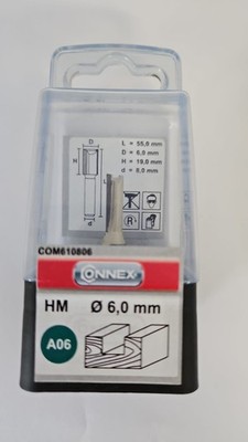 Connex COM610806 Nutfräser HSS mit Hartmetallschneiden, ø 6 mm, Schaft 8 mm