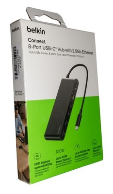 Belkin Connect 8-in-1 USB-C Hub, 4K@60Hz, 100W PD, 2,5Gbit-LAN, 10Gbit
