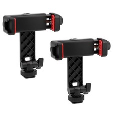 2er Set Smartphone Halterung mit Blitzschuh Blitzfuß Drehbarer Handyhalter 360°