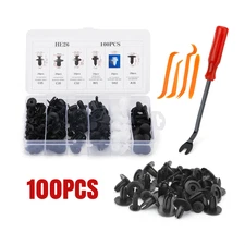 100PCS Car Body Rivet Push Pin Plastic Fastener Retainer Bumper Fender Trim Clip
