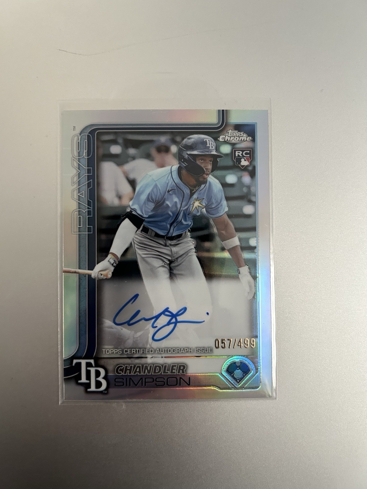 Topps Chrome 2025 Chandler Simpson Rookie Auto Refractor /499 Tampa Bay Rays
