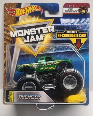 2018 Hot Wheels 1:64 Scale Epic Additions Avenger Monster Truck Re-Crushable Car