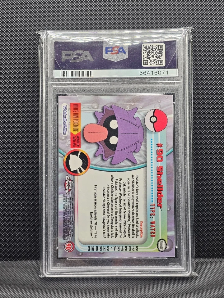PSA 9 Shellder 2000 Topps Chrome Pokémon T.V. #90 - Image 2 of 2