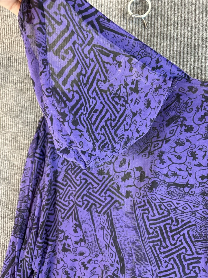 Blusa boho Chicos 2 para mujer talla grande púrpura seda pura hada grunge con capucha Foto 3 de 4