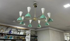 Lampadario Sputnik moderno in ottone 8 bracci 16 luci metà secolo Stilnovo so...