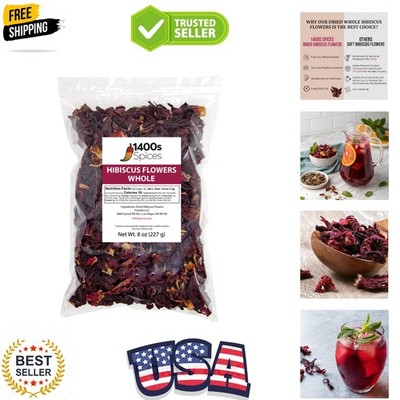 8oz Dried Hibiscus Flowers perfect for Tea and Mexican Agua Fresca, Flor de J...