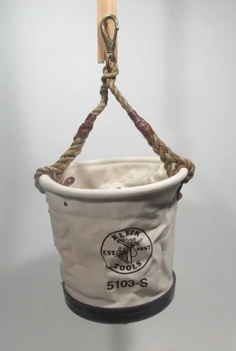 Klein Tools 5103-S Canvas with Molded Bottom Heavy-Duty Tapered-Wall Bucket
