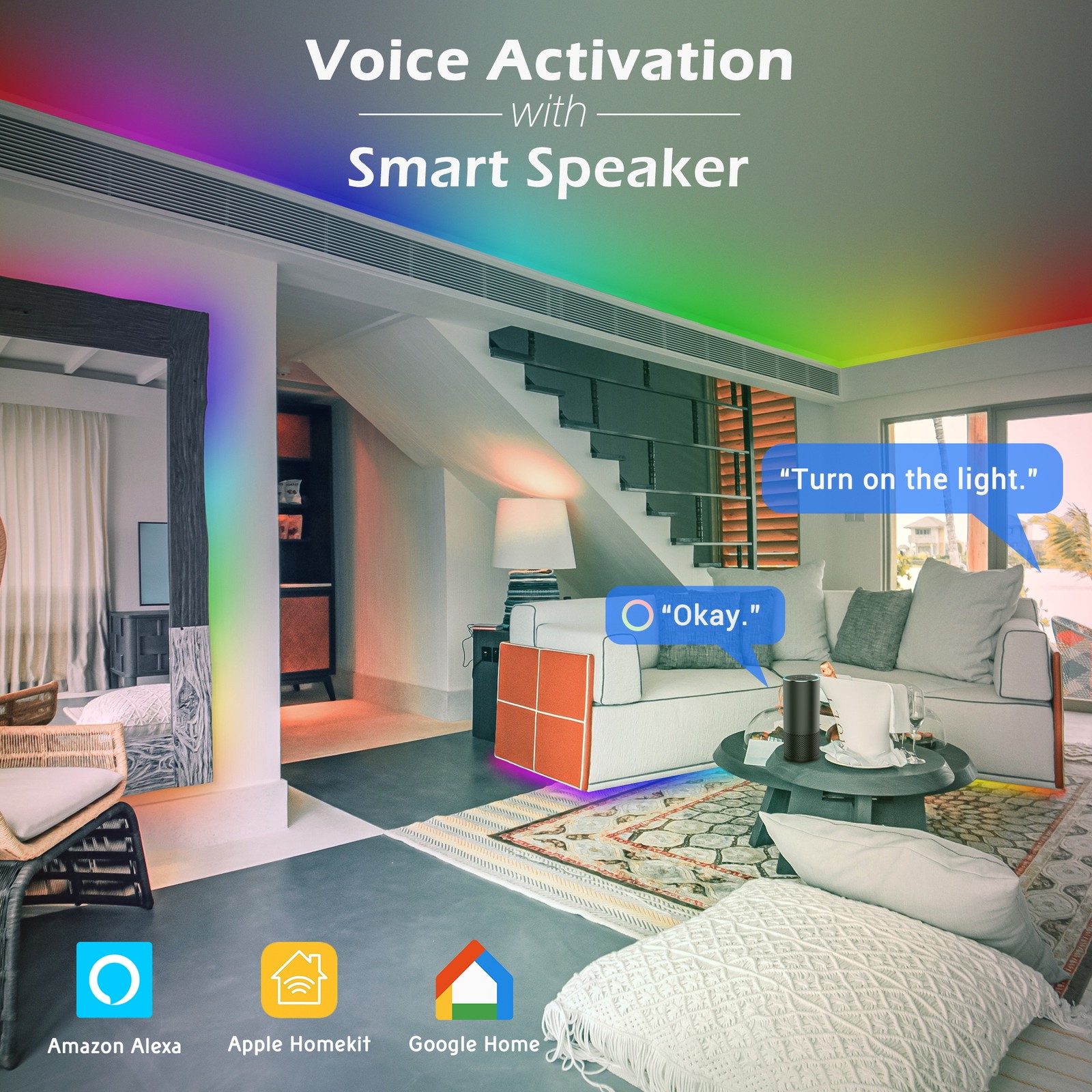 Xcceries 13" WIFI LED Strip Light Kit w/ App Control Alexa Google 5050 Clearence