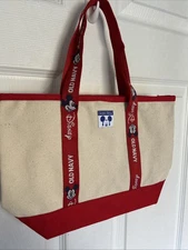 Old Navy x Disney Mini Tote Bag Mickey Mouse Logo Red Handle Excellent Condition