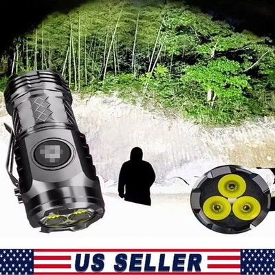 Three-Eyed Mini Flashlight Flash Super Power  Waterproof Outdoor Travel