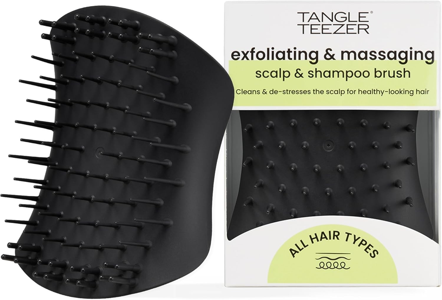 Tangle Teezer Exfoliating & Massaging Scalp & Shampoo Brush Black DAMAGED BOX
