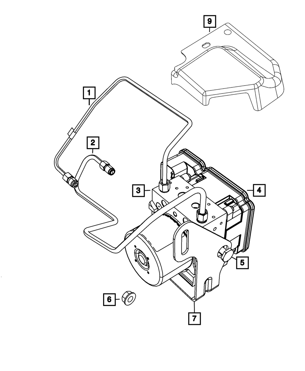 Genuine Mopar Anti-Lock Brake System Hydraulic Control Unit 68727589AA