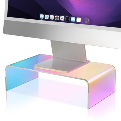 NiHome Iridescent Acrylic Computer Monitor Stand, Acrylic Laptop/PC/Desktop S...